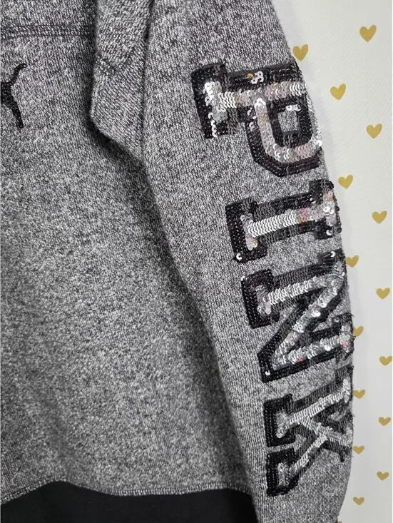 Victorias Secret Pink BLING Sequined Cowl Neck Pullover Sweater Shirt SMALL - Picture 4 of 6